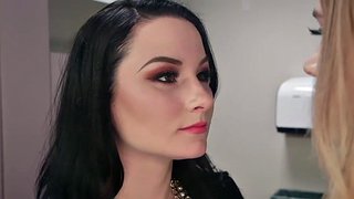 Lesbian domination with toy and strapon anal fucked