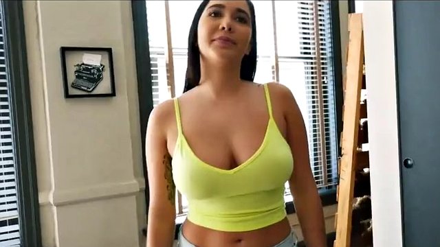 Hot step sister helps her brother with a problem