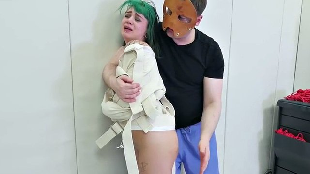 Humiliated assylum teen gets ass pumped