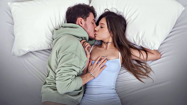 Luna Evans and Murkovski Awaken Him with Deep-Throat Sloppy Kiss