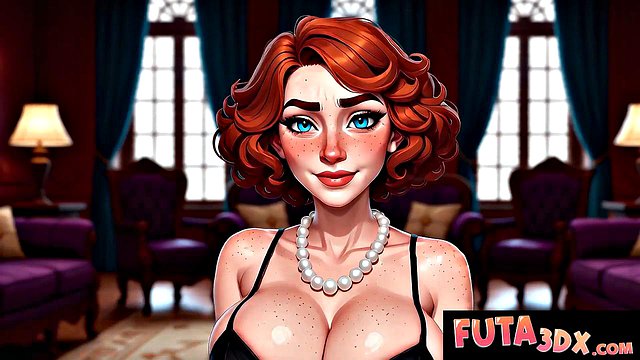 Busty Fiery Redhead Futa Devours Huge Cock Deepthroat