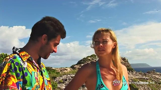 Blonde Tyra Ride Strips for Muscular Stud Michael Cheritto Outdoors