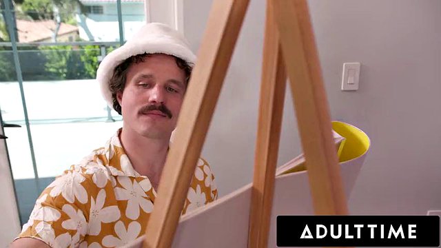 ADULT TIME - Slutty Chloe Surreal Gets Naked & Gives Sloppy BJ To Pervy Artist While Stepmom's Away!