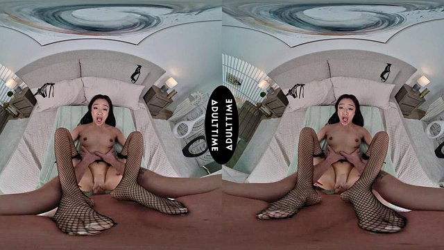 UP CLOSE VR - POV Hot Babe Jade Kimiko Struggles Taking Your MASSIVE Cock! SHAKING ORGASM CUMSHOT