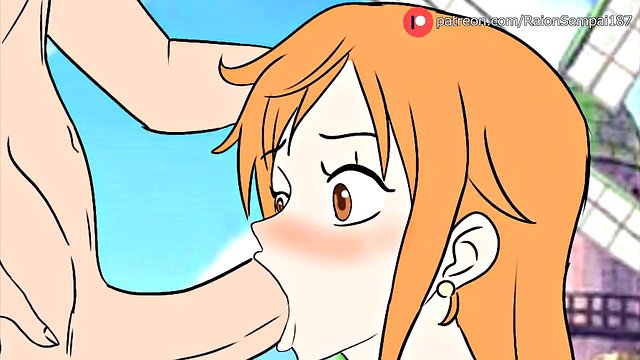 Nami von EroPurgatory verschlingt Nico Robins großen Schwanz