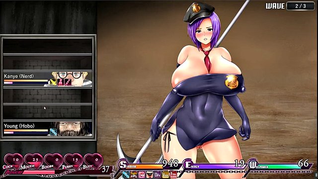 Karryn's Prison PornPlay Hentai game Ep.18 triple penetration in prison solitary confinement
