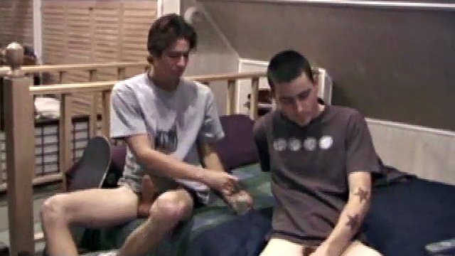 In this hot masturbation scene, Dan and Jayden get naked and fondle each other on a glass table. The camera is positioned below the glass, capturing all the masturbation action and the cum oozing from their pulsating cocks.