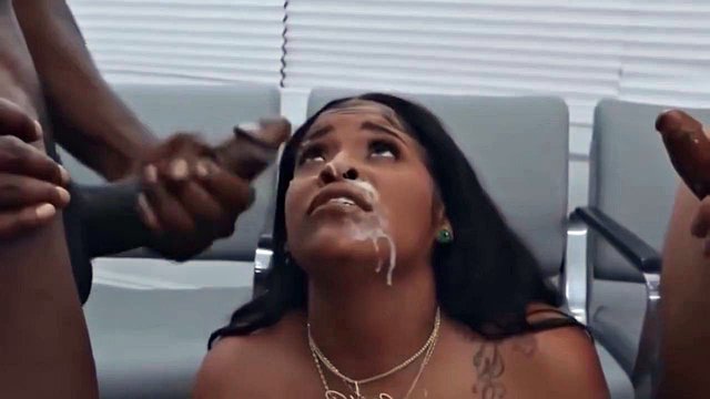 Brunette's Phat Ass Wrecked in Interracial Threesome