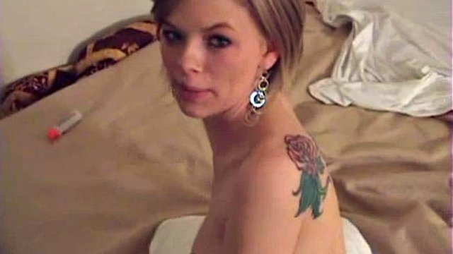 Blonde wife strips, sucks and fucks hubby while he films it all - Totally homemade: Porn