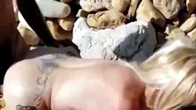 Horny mature blonde fucked by three random guys on the beach live on sexycamx.com