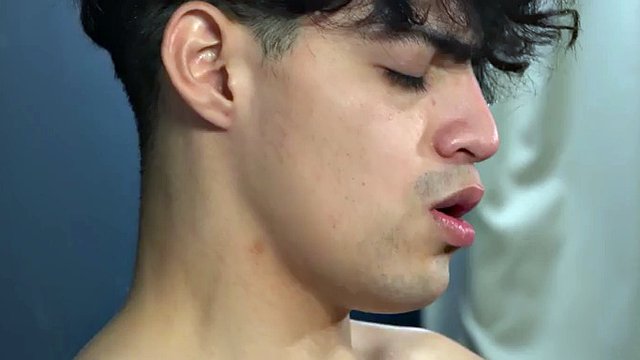 Latin twinks in threesome get fucked by boss's cock until facial