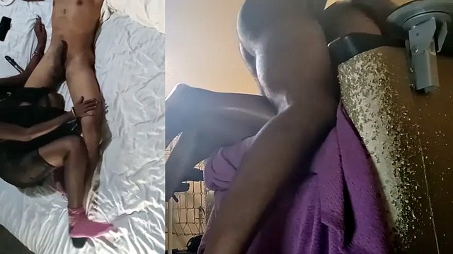 Domácí amatérská swinger štíhlá ebenová milfka s velkými kozami 11
