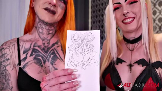 Robin Coffins Breaks In Tattoo Artist Madame Ouija Into Tattooing And Fucking!