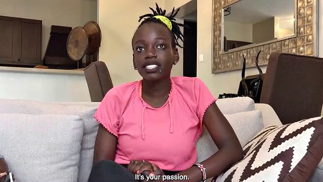 African Casting - Big black lactating tits milk big white dick
