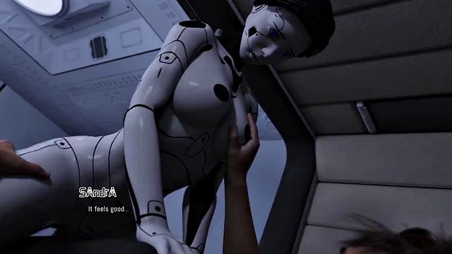 Projekt Passion Busty AI sexrobot blir analt knullet av stor kuk med store sprettende pupper