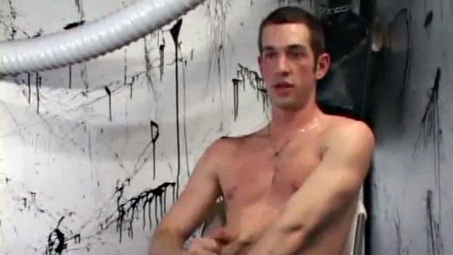 Unbuttoning his jeans, Gabriel Turner pulls out his cock and works hard on this monster meat. A determined hand, some lube and some warm saliva help him pump out a gushing load of cum for us.