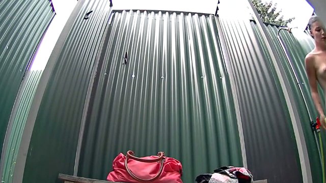 Cute baby delgado takes a shower in a hidden camera