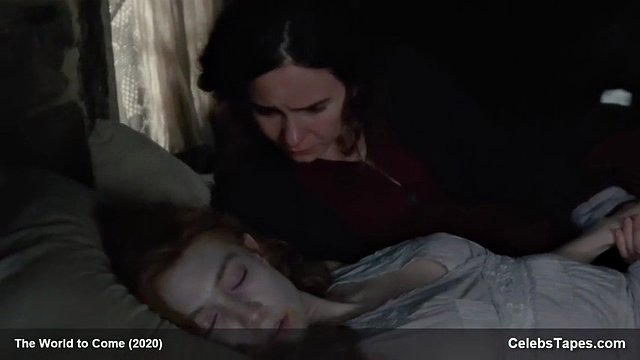 Topless Vanessa Kirby naked lesbian sex with Katherine Waterston