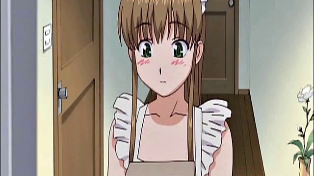 Maid In Apron Humiliated And Walked With A Leash