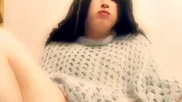 Cute femboy fucks with her toy and cums heavily