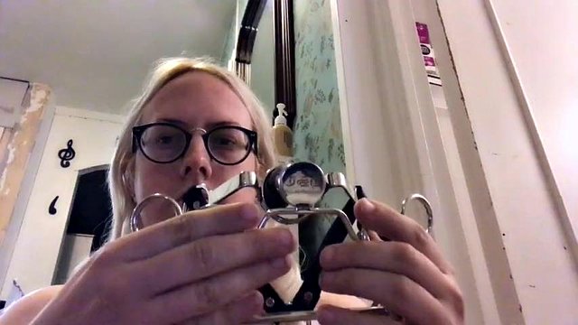 Testing my new pony deepthroat training gag