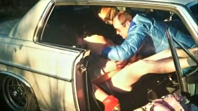 Hot Swedish blonde has a threesome in the car