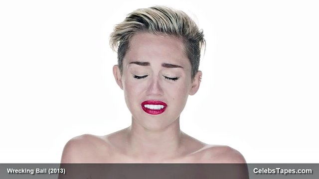 Miley Cyrus completely naked on the ball