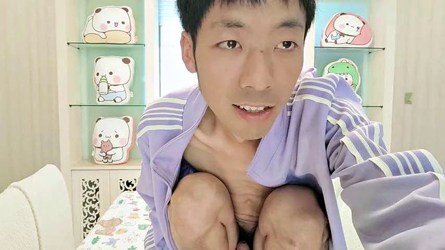 Asian cute boy villa restaurant moaning masturbating ejaculation eating cum