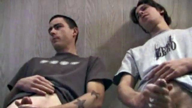 In this hot double masturbation scene, Dan and Jayden get naked and start fucking on a glass table. The camera is positioned under the glass, capturing all the stroking action and cum shooting from their throbbing cocks.