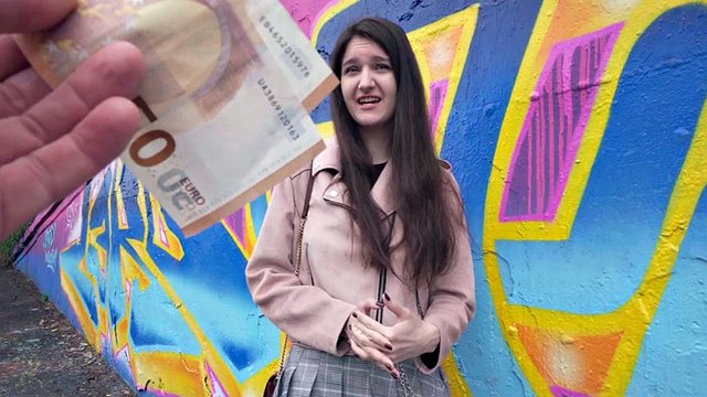 Public Agent – ​​Very cute teen art college student with natural tits studies big cock outdoors