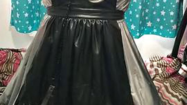 Silver PVC sissy maid maid eva helmet sanggagg breathplay kigurumi