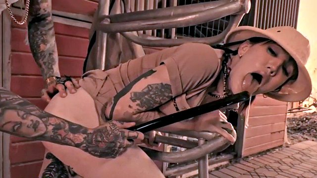 Inked trans babe squirting in couple during hardcore session