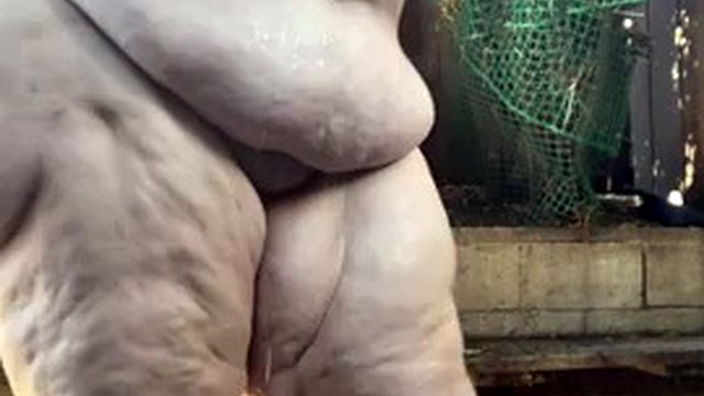 SSBBW Mega Ass In The Shower Outdoors