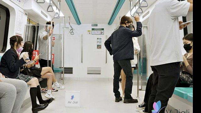 Yuli gets fucked by the invisible man on the train