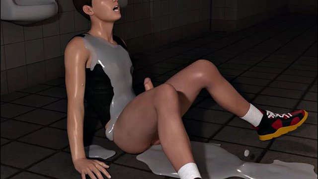 Hot Muscle Futa dominates guy in gym - 3D animation