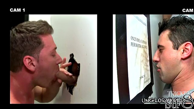 Gloryhole gay passionately sucked tricked str8 dude