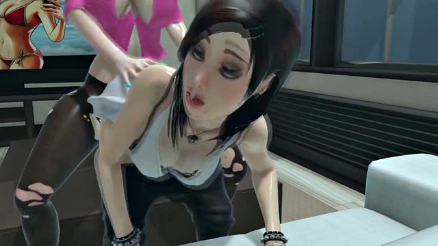 3D FUTANARI - 火辣性感變性人和女孩，卡通動畫 TS