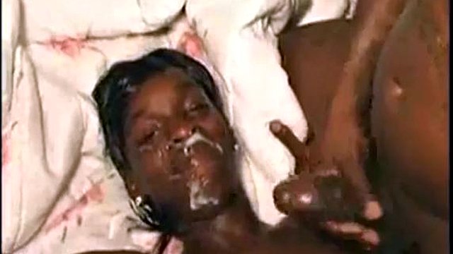 Ugly thug bitch gets a big nut on her face
