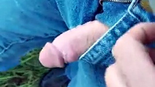 Walking in the fresh air, getting excited and jerking off on a corn leaf