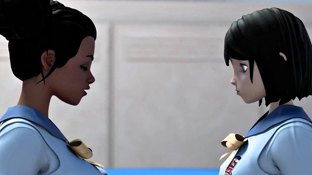 3D College Lesbian Sex Cartoon