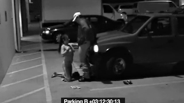 Slut sucks off the security guard to get out of the fine