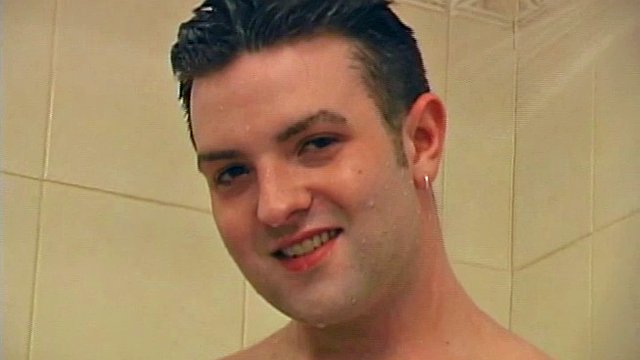 Sexy 21 year old Jeremy West is naked and enjoying a hot shower. First naked and slowly stroking his cock, the young man soon picks up the pace.
