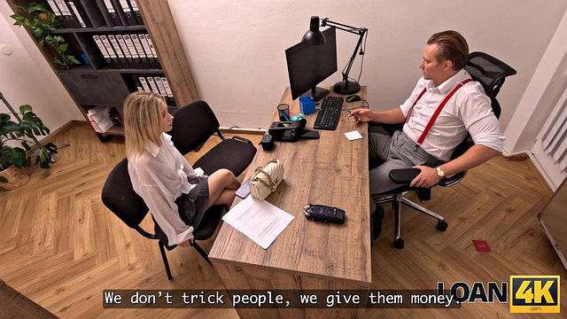 LOAN4K. What Is She Hiding Under The Miniskirt? ft. Stanley Johnson: Hardcore, Babe & Blonde Porn