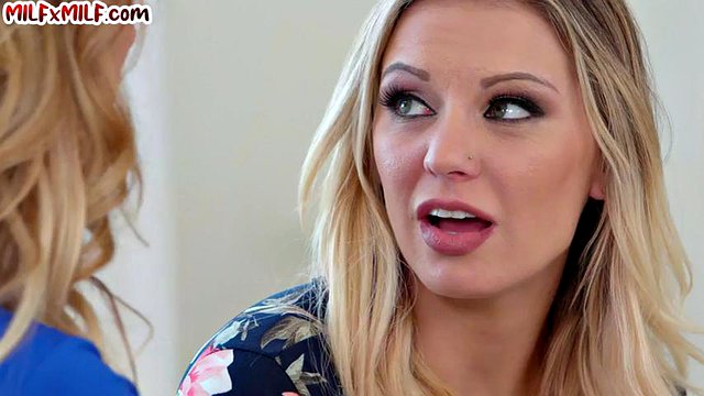 Bigtitted blonde MILF pussylicked by GF