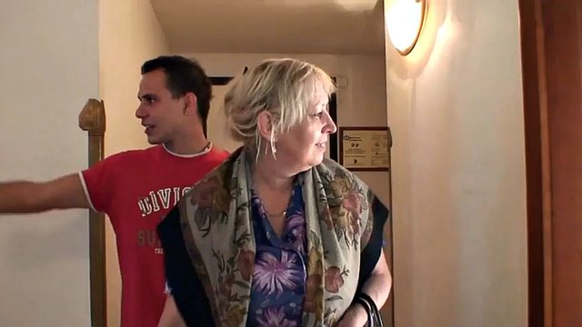 GRANNYBET - Picked Up Busty Granny Rides His Young Cock