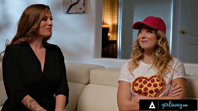 Pizza Delivery Girl River Lynn Busts Stepmom Andi Avalon in Outdoor Cheating with Big-Titted M