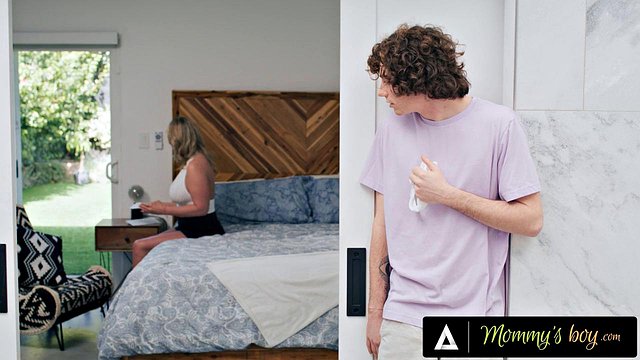 MOMMY'S BOY - Masturbating MILF Rachael Cavalli Catches Voyeur In Closet, Rides His Pervert Big Dick