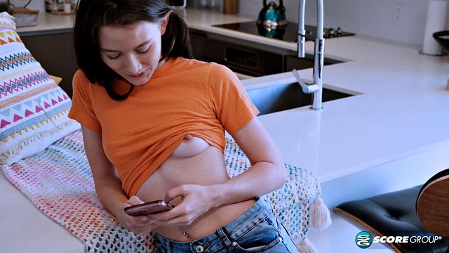 Tight Teen Veronica Church Takes Nudes On Her Cell Phone Then Fingers Her Wet Pussy