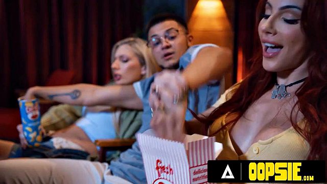 OOPSIE - Naughty Jade Venus & Ariel Demure ALMOST CAUGHT Giving FTM Nicky Zeal A Facial In Theater: Trans Porn