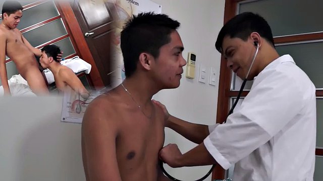 Enema Asian patient gaping asshole in doctors infirmary